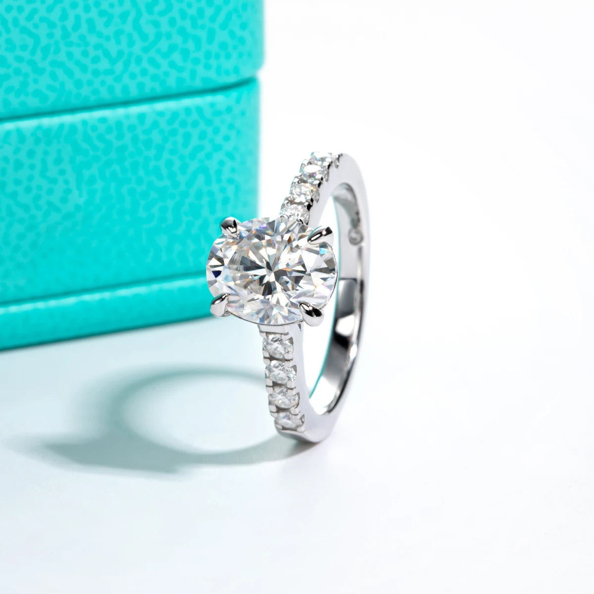 VVS1 D Color 3CT Oval Cut Moissanite Engagement Ring | S925.