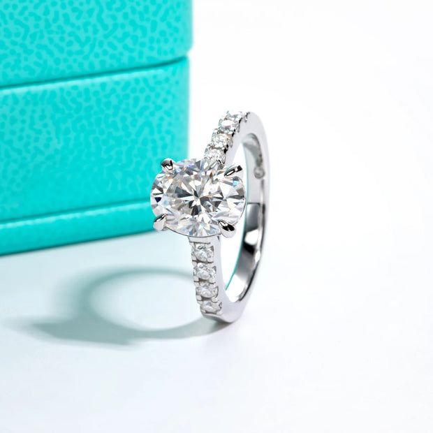 VVS1 D Color 3CT Oval Cut Moissanite Engagement Ring | S925.