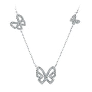 VVS1 D Color Brilliant Cut Butterfly Moissanite Necklace.