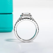 2.648CT Oval Cut D Color Moissanite Bridal Ring Set.