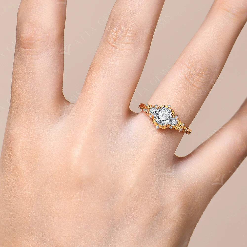 Four Leaf Clover Moissanite Ring