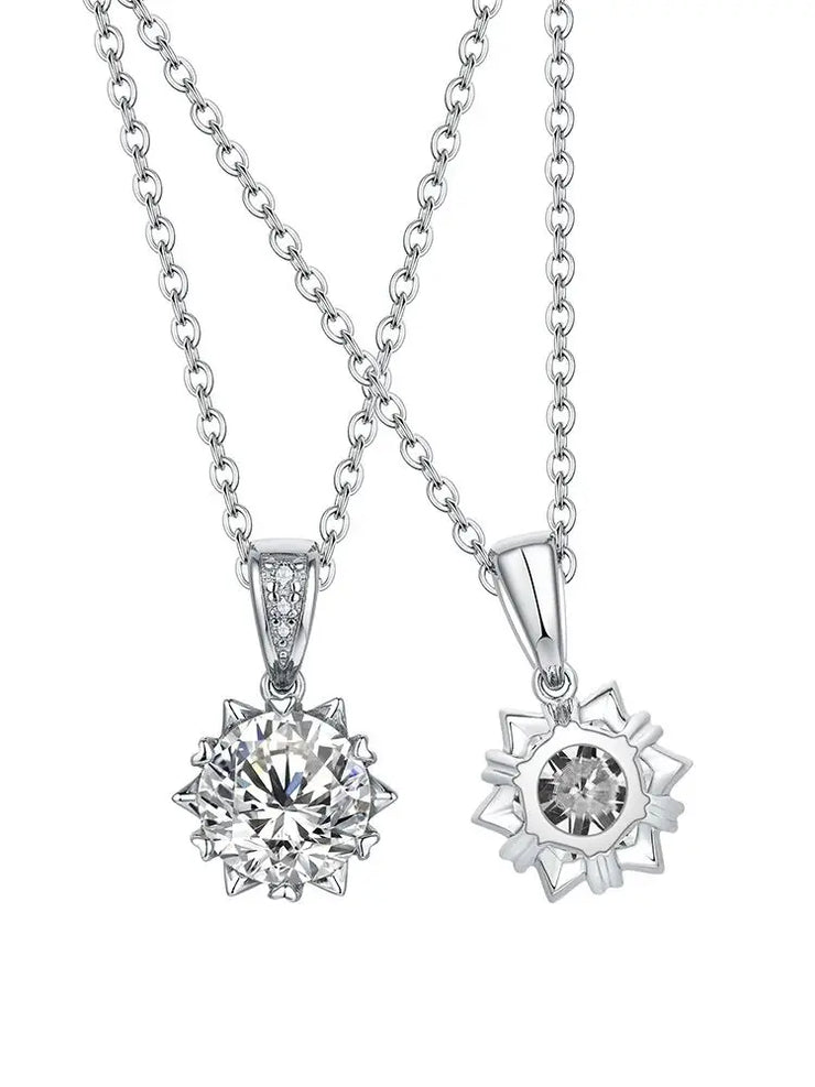 1.0-2.0 Carat Round Cut Moissanite Pendant Necklace.