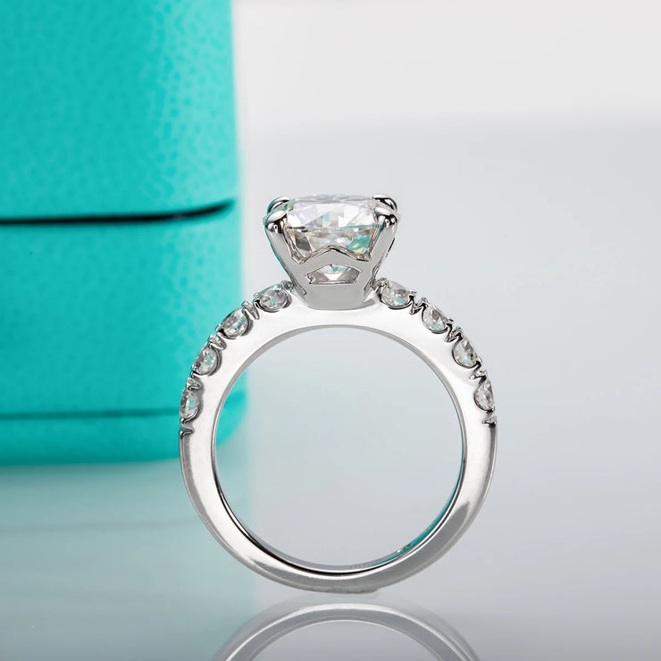 4.3CT D Color Moissanite Engagement Rings.