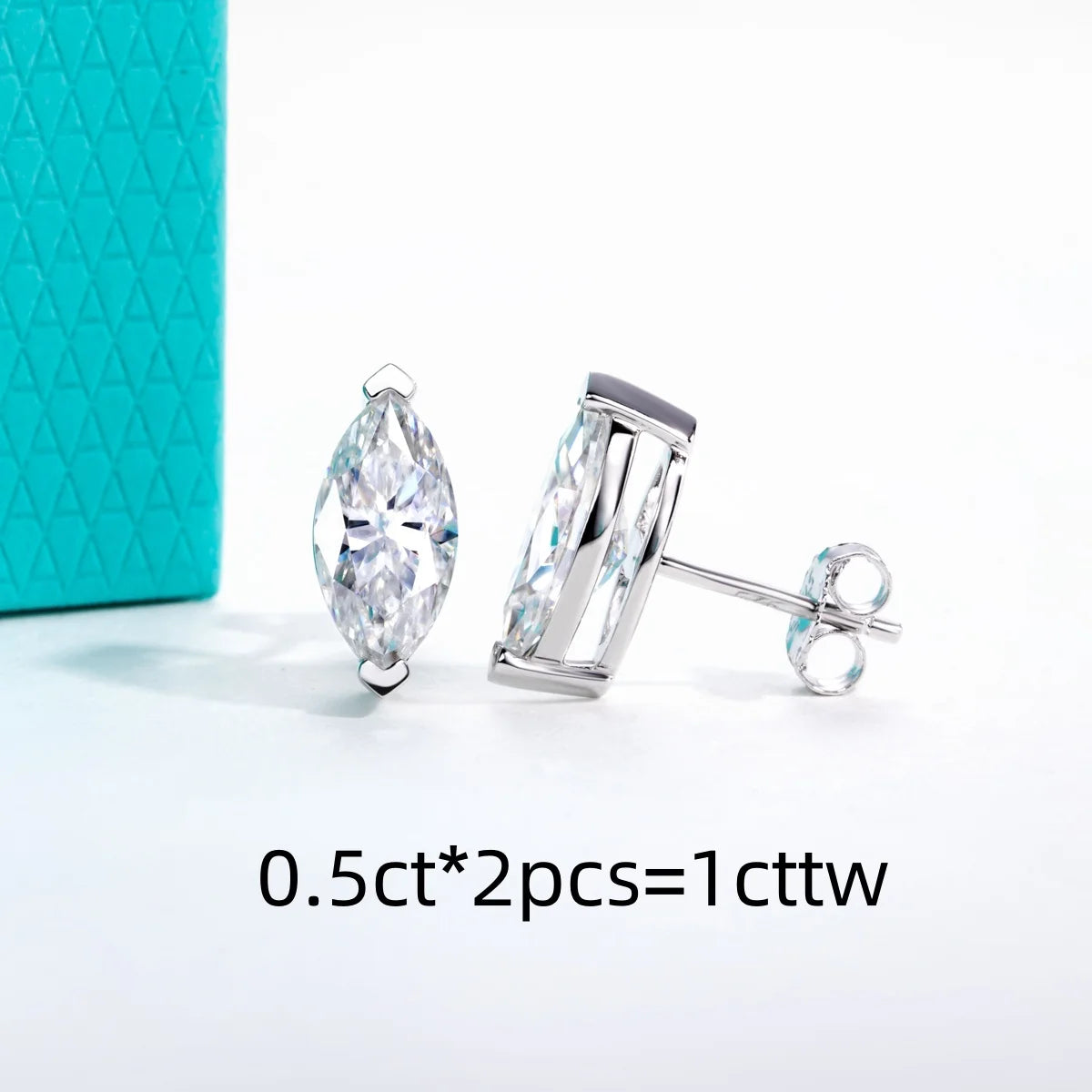 VVS1 D Color Marquise Cut Moissanite Earrings