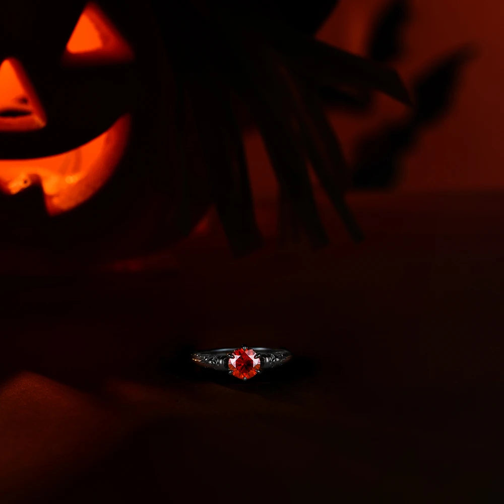 VVS1 D Color 6.5MM Red Moissanite Ring | S925.