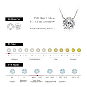 0.5-2CT Brilliant Cut Moissanite Pendant Necklace | S925.