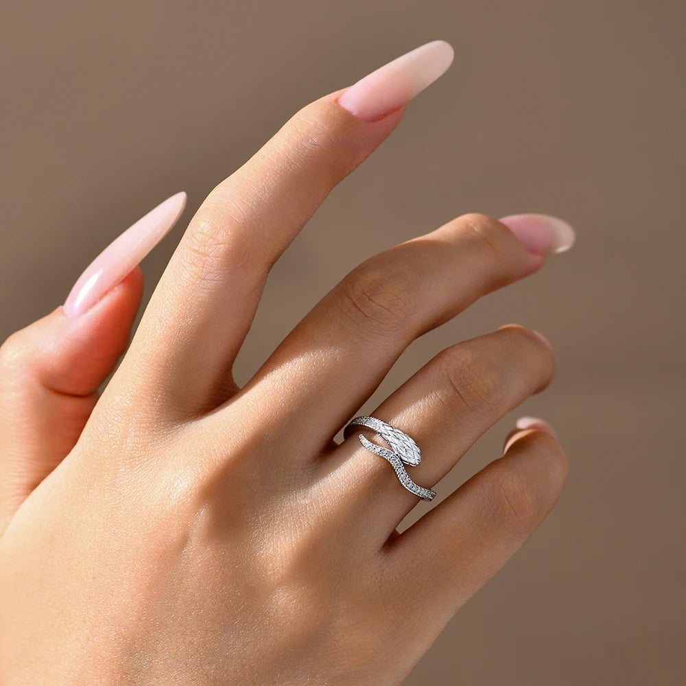 Snake Half Eternal Moissanite Ring