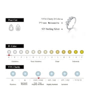 5*3 VVS1 D Color Pear Cut Moissanite Ring |S925.