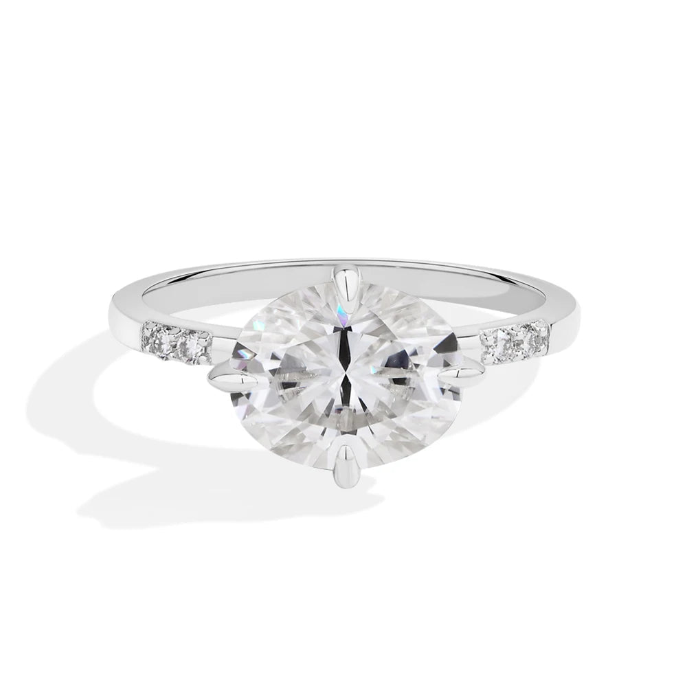 4 CT Oval Cut Moissanite Engagement Ring
