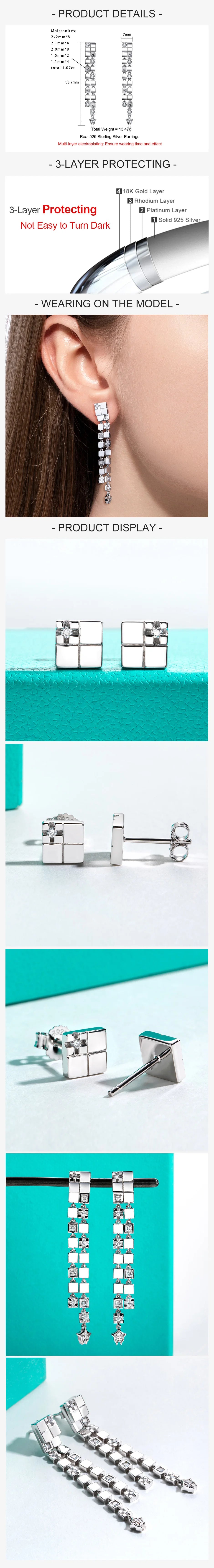 VVS1 Moissanite Multifunctional Drop Earrings