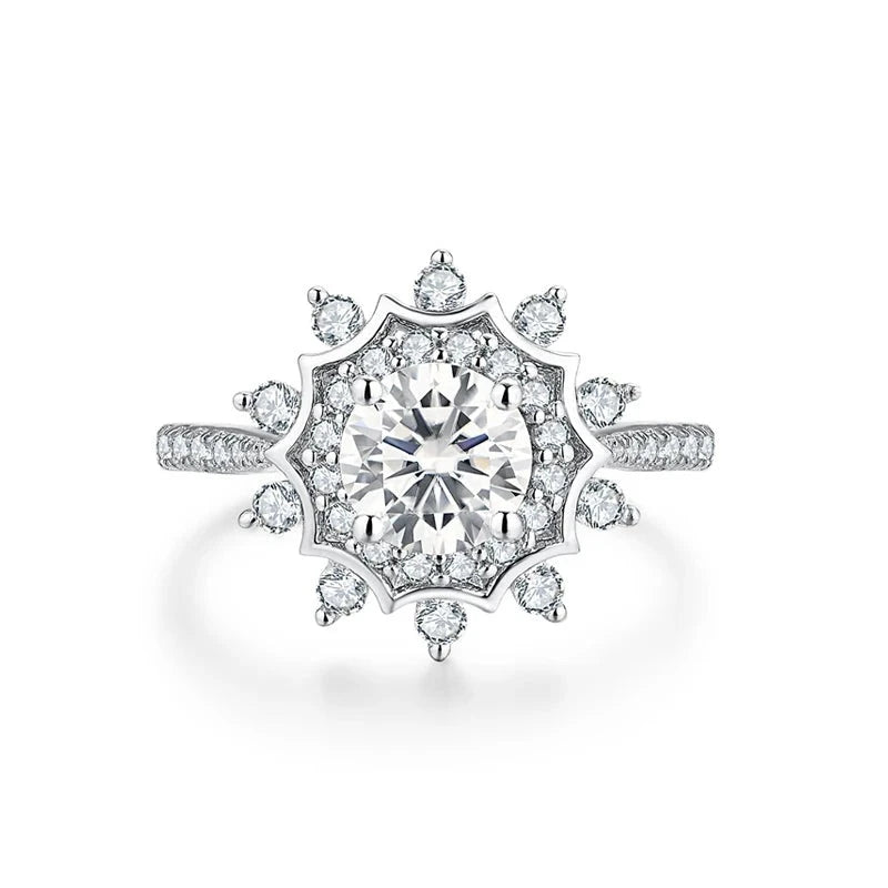 1 CT VVS1 D Color Moissanite Promise Ring.