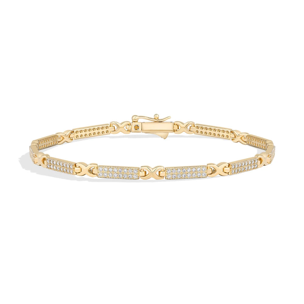 Sparkling 3-Stone Moissanite Bracelet