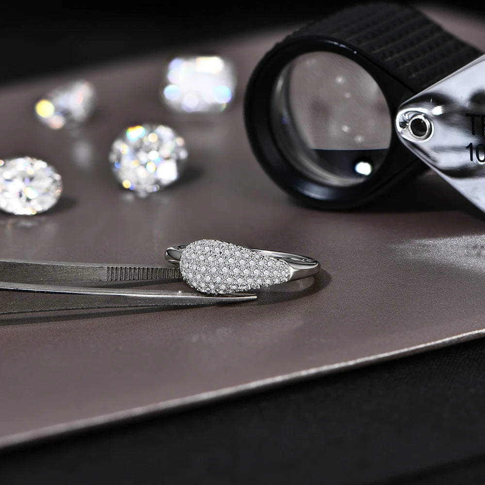 Pear-Shaped Multi-Stone Moissanite Engagement Ring