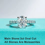VVS1 D Color 3CT Oval Cut Moissanite Engagement Ring | S925.