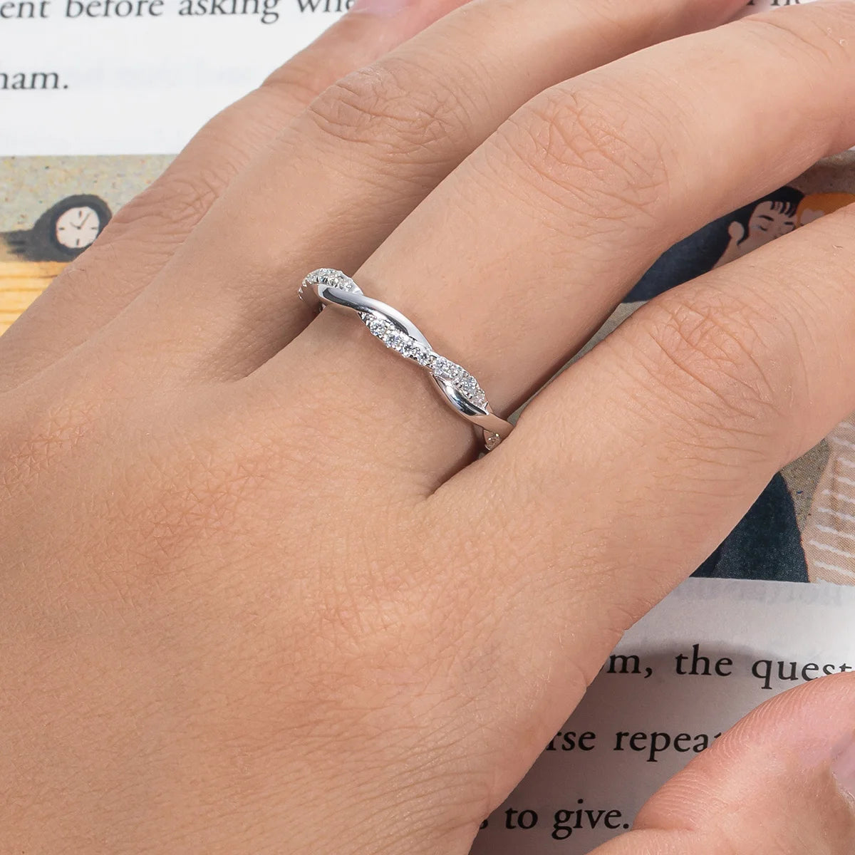 1.3 MM D Color Moissanite Wedding Band