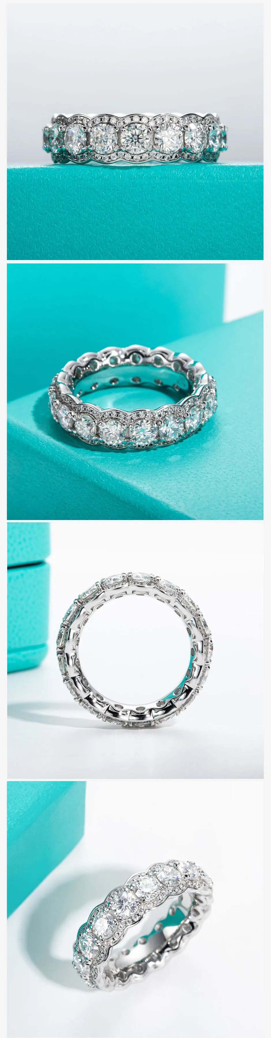 5.5 CTTW D Color Moissanite Wedding Band