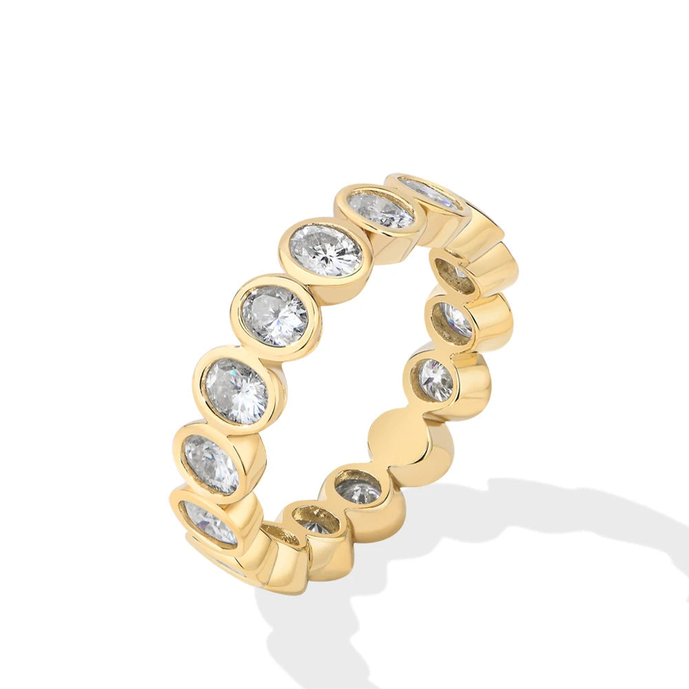 Oval Cut Moissanite Eternity Wedding Band
