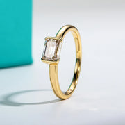 1 Carat Emerald Cut D Color Moissanite Ring.