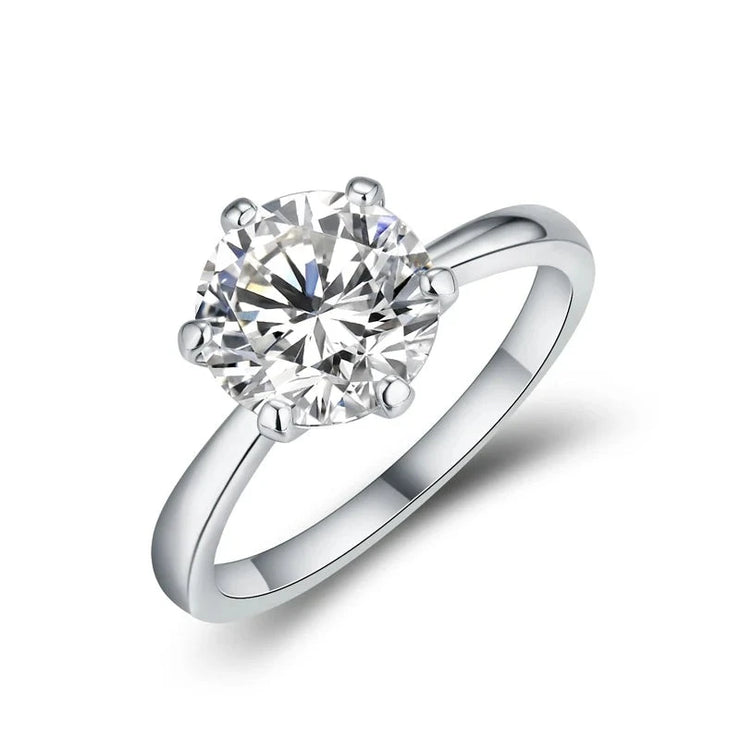 VVS1 D Color Brilliant Cut Moissanite Engagement Ring.