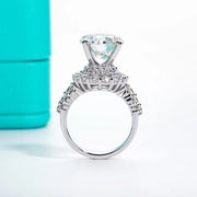 VVS1 D Color 6.92 CTTW Moissanite Halo Engagement Ring.