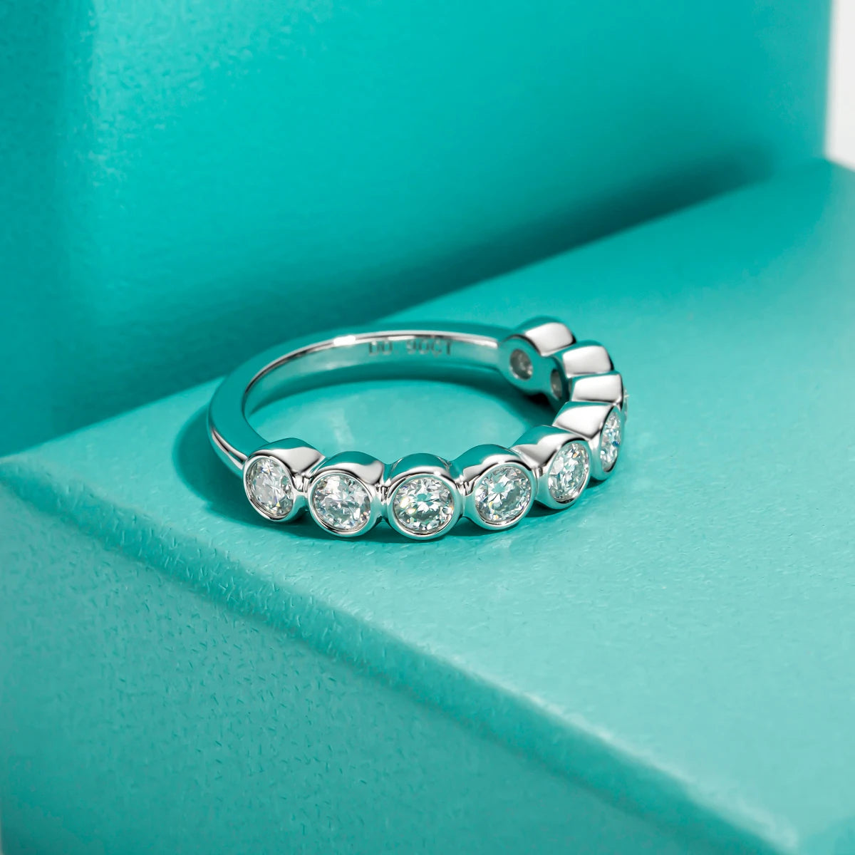 3 MM Round Cut Moissanite Wedding Band