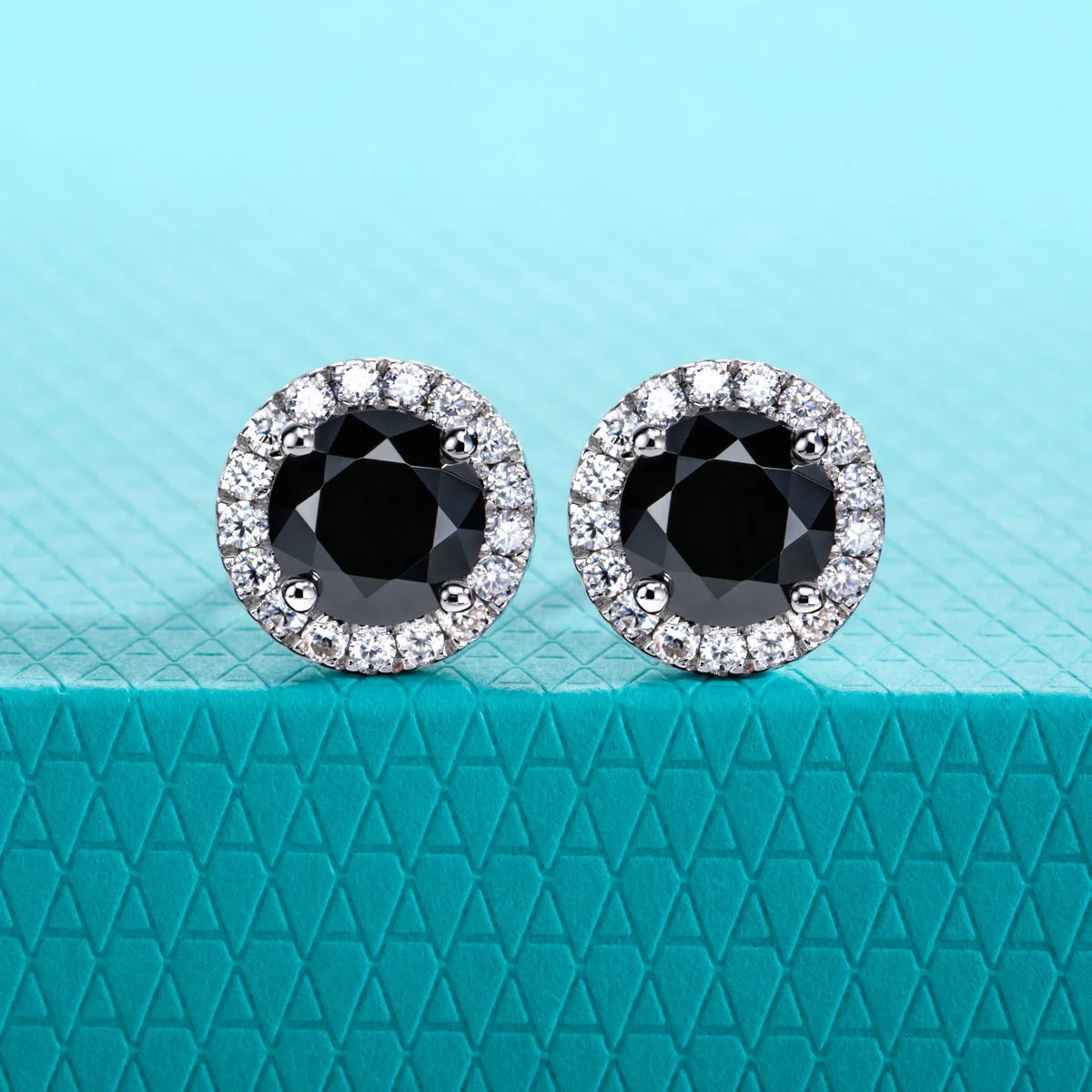 1 CT Black Moissanite Classic Stud Earring