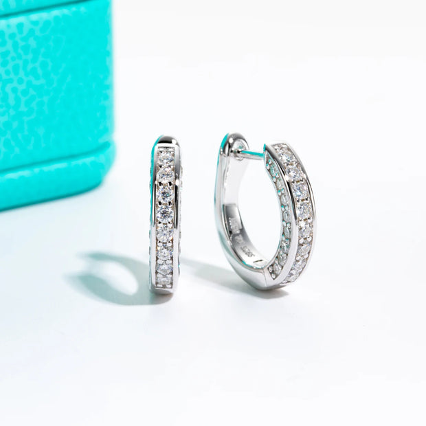 0.56cttw Luxury Moissanite Ear Hoop Earrings.