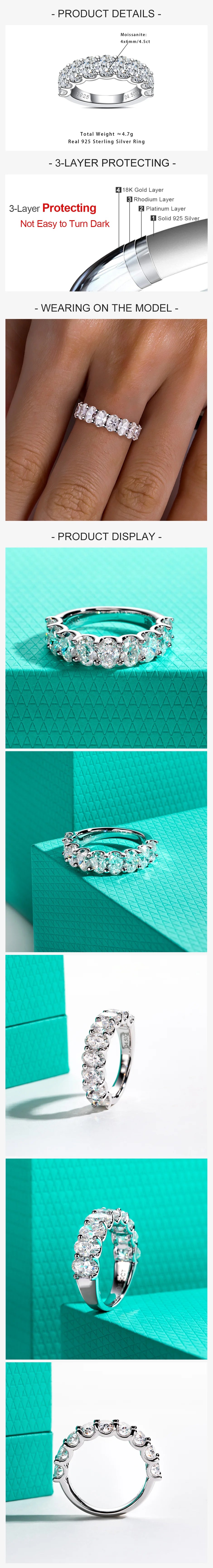 0.5 CT Oval Cut Moissanite Wedding Band