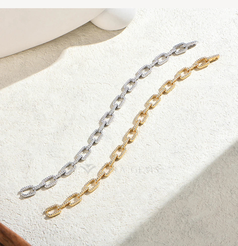 Fashion Hip Hop Moissanite Bangle Bracelet