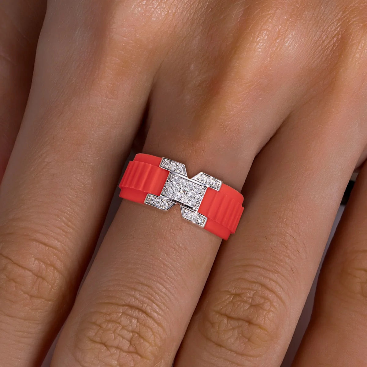 Moissanite Silicone Engagement Ring