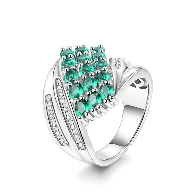 VVS1 Lab Grown Emerald Gemstone Ring.