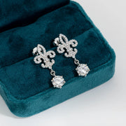 1 Carat Luxury D Color Moissanite Drop Earrings.