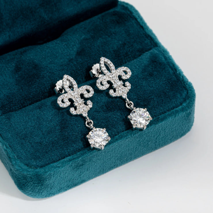 1 Carat Luxury D Color Moissanite Drop Earrings.