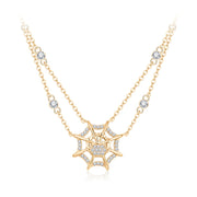 2.0MM Spider Web Design Moissanite Pendant Necklace | S925.