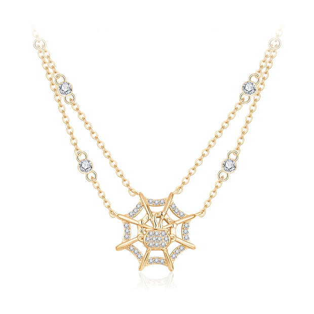 2.0MM Spider Web Design Moissanite Pendant Necklace | S925.