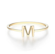 New in Pure 10k 14k 18k Real Gold Letters M Rings