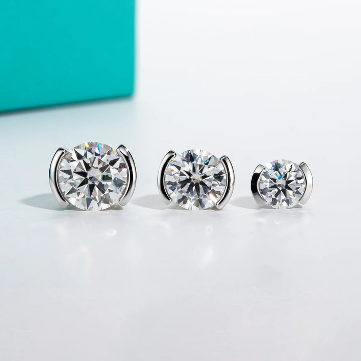 1ct/2ct D Color Oval Shape Moissanite Stud Earrings.