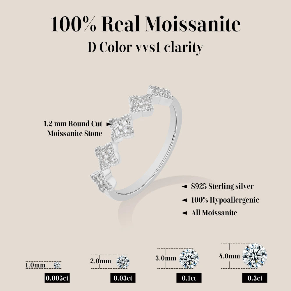 D VVS1 Classic Round Cut Moissanite Wedding Ring