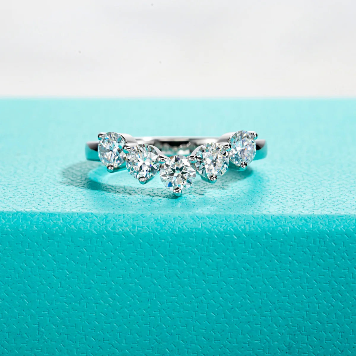 1.5 CTTW D Color Moissanite Wedding Band