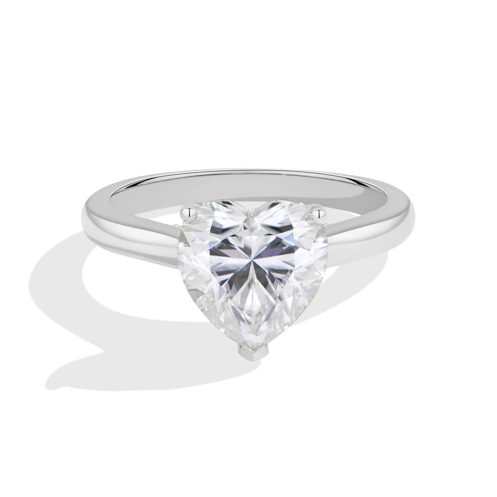 3 CT Heart Cut Moissanite Solitaire Engagement Ring