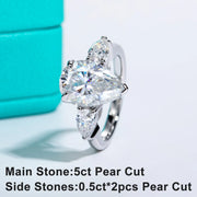 6 CTTW Pear D Color Moissanite Engagement Ring.