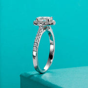 1 CT Oval Cut Moissanite Halo Engagement Wedding Ring.