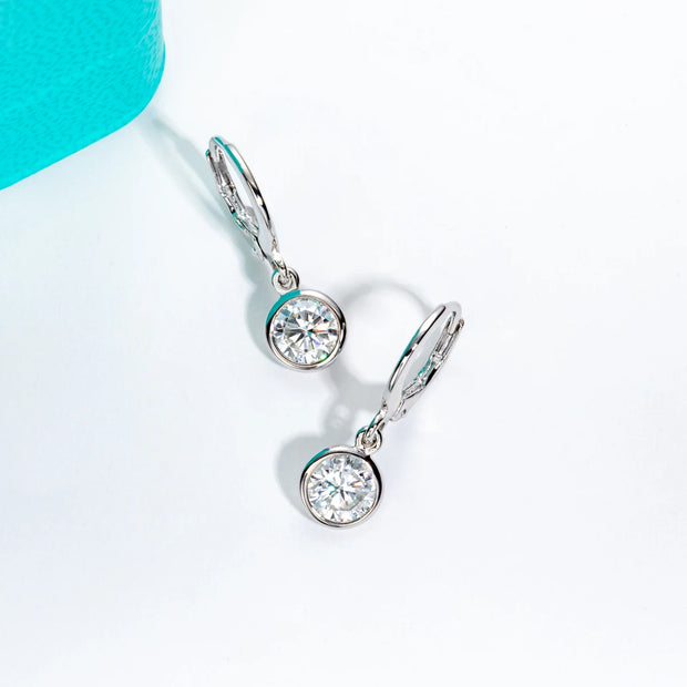 Moissanite Hoop Women's Earrings.