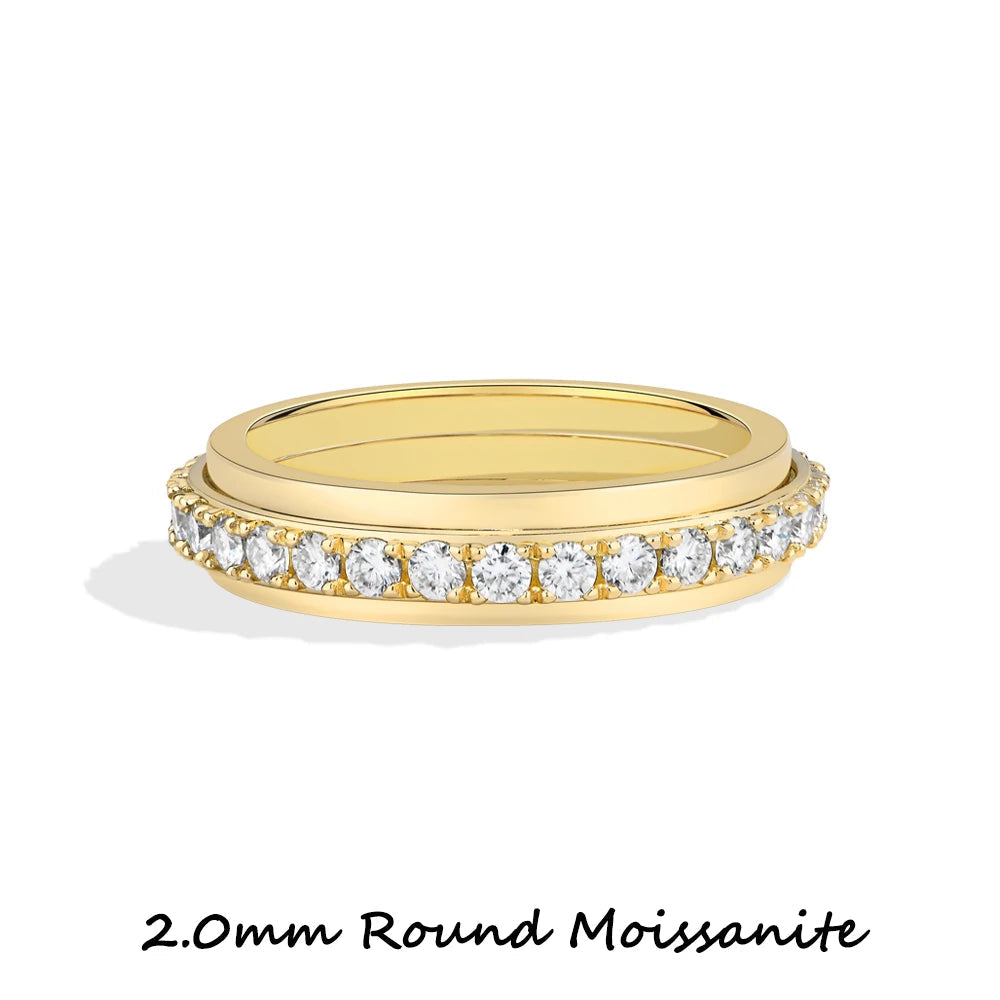 VVS1 Rotating Fidget Moissanite Ring