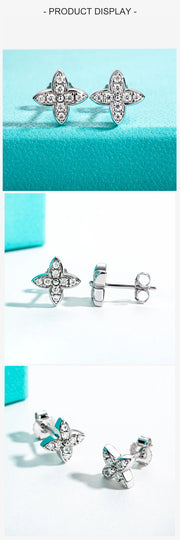 1.5mm D Color Moissanite Cross Stud Earrings.