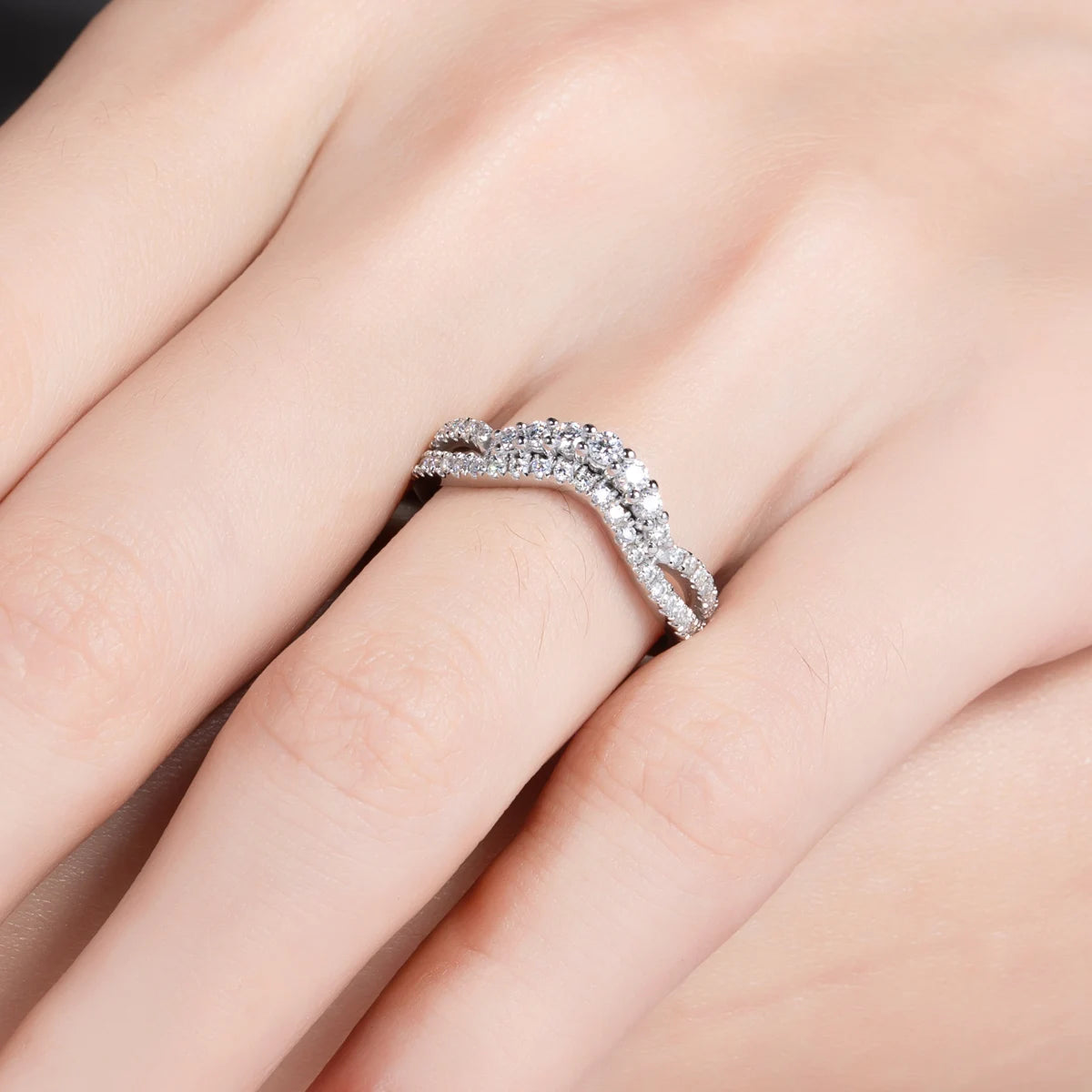 2.5 MM D Color Moissanite Wedding Eternity Band