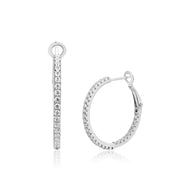 1.5mm D Color Moissanite Hoop Earrings | 925 Sterling Silver.