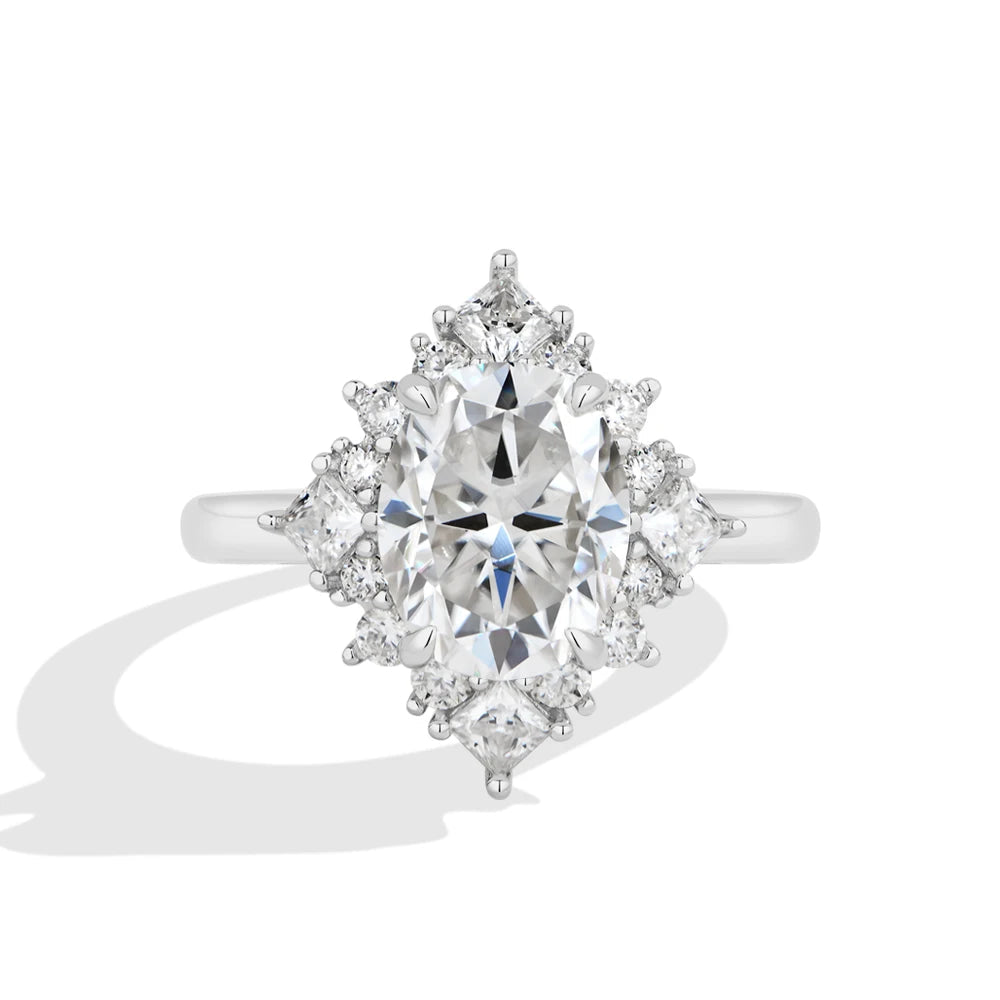 3 CT Snowflake Halo Moissanite Engagement Ring