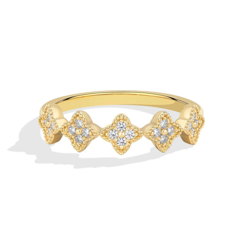 D VVS1 Classic Round Cut Moissanite Wedding Ring