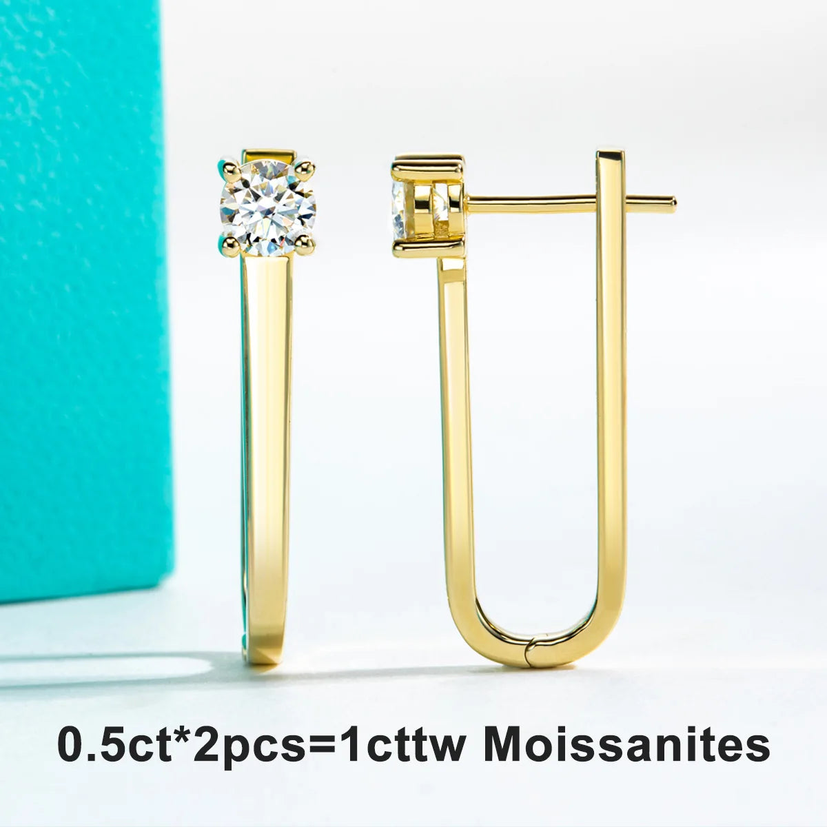 2ct D Color Moissanite Pin Necklace and Earrings Set.